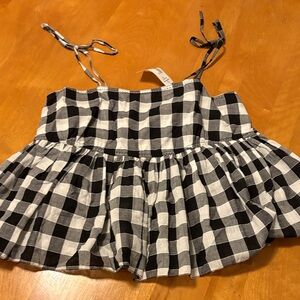 Dex Black and White Checkered Camisole